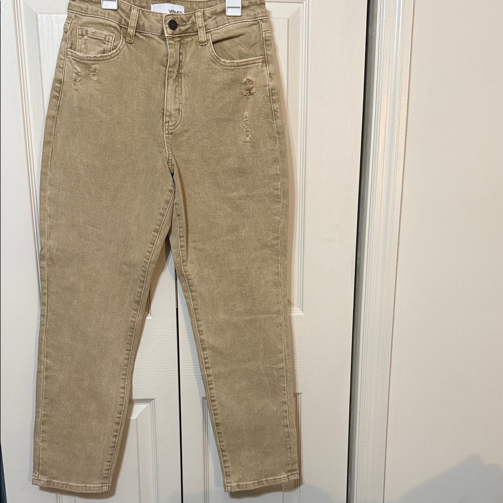 High Rise Women's Jeans in Tan